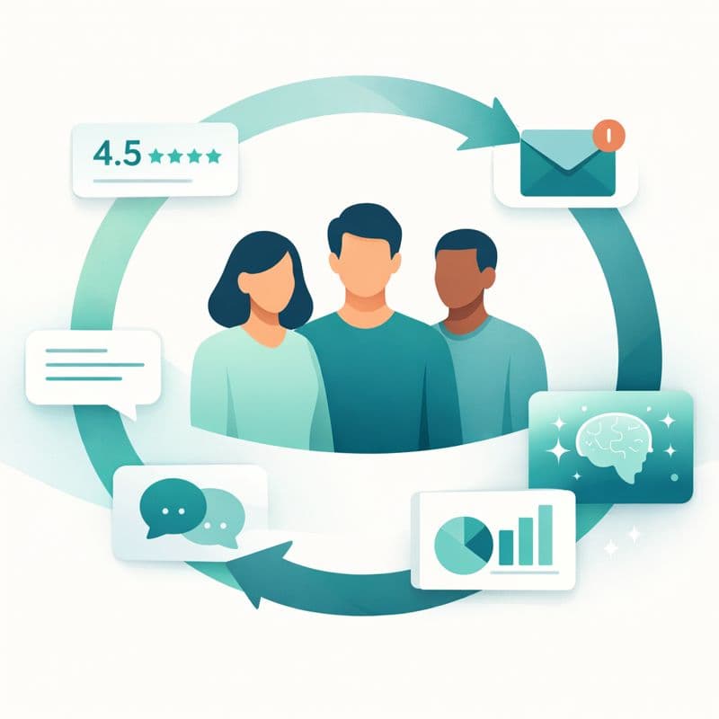 Team feedback loop with scores, comments, AI insights and summaries